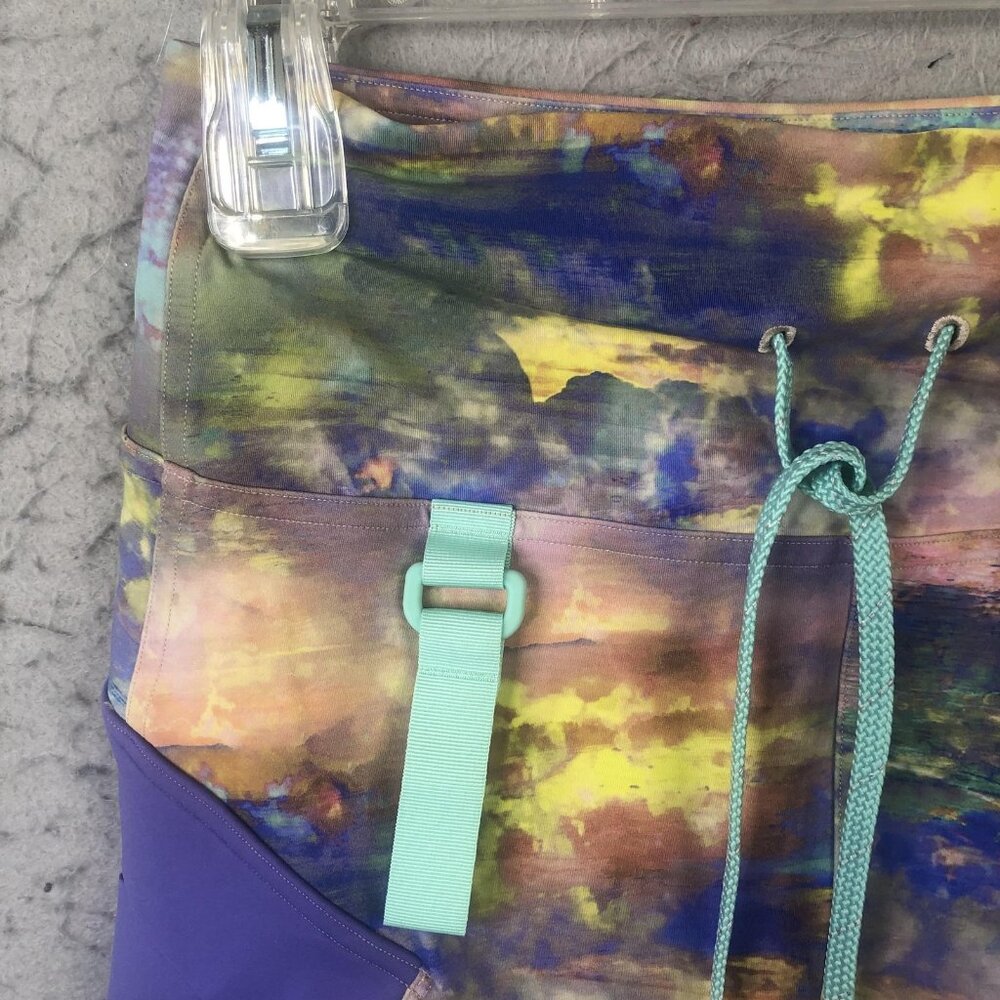 Lululemon Leggings Womens 6 Multicolor Tie Dye Cropped Zip Pockets Athleisure - Picture 9 of 16